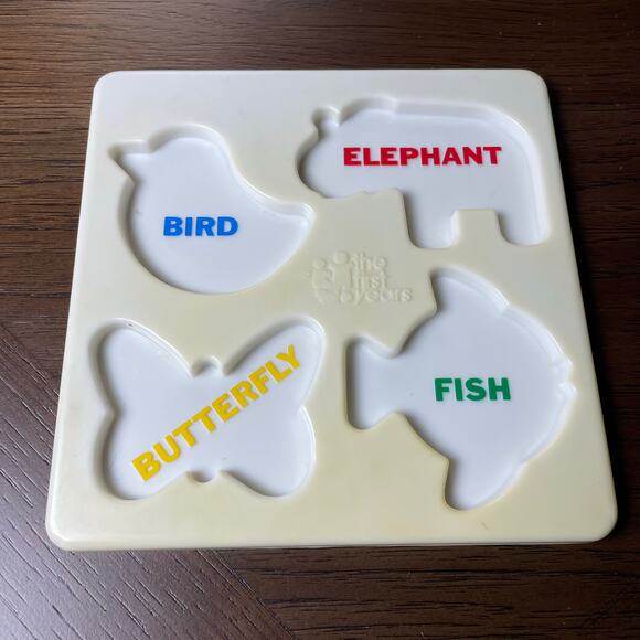 The First Years 4 Piece Puzzle Vintage 1977 Fruit Animal Plastic Hong Kong Toy - Picture 8 of 11